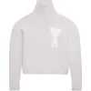 Ami Paris Cloudy Wool Ami De Coeur Sweater Earl Grey/Ivory