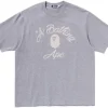 BAPE Chain Stitch College Relaxed Fit Tee Grey