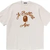 BAPE Chain Stitch College Relaxed Fit Tee Ivory