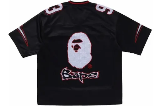 BAPE Football Relaxed Fit Tee Black