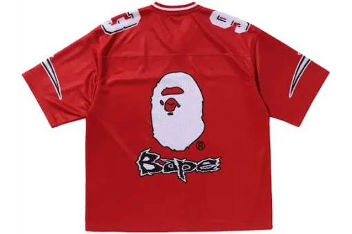 BAPE Football Relaxed Fit T-Shirt Red