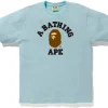 BAPE Pigment College Tee Light Blue
