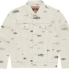 Corteiz Alcatraz Pattern Denim Jacket White