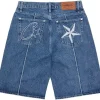 Corteiz C-Star Denim Shorts Faded Blue