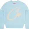 Corteiz C Star Mohair Knit Sweater Baby Blue
