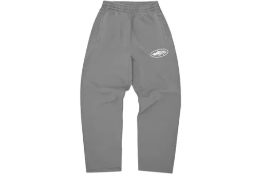 Corteiz Island Puff Print Open Hem Pant Gully Grey