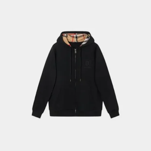 Burberry Zip-Up Hoodie Black
