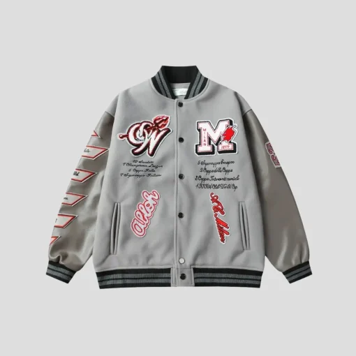Off-White x AC Milan Varsity Jacket Grey