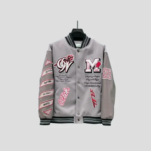 Off-White Winner IronCrest Letter Patched Varsity Jacket