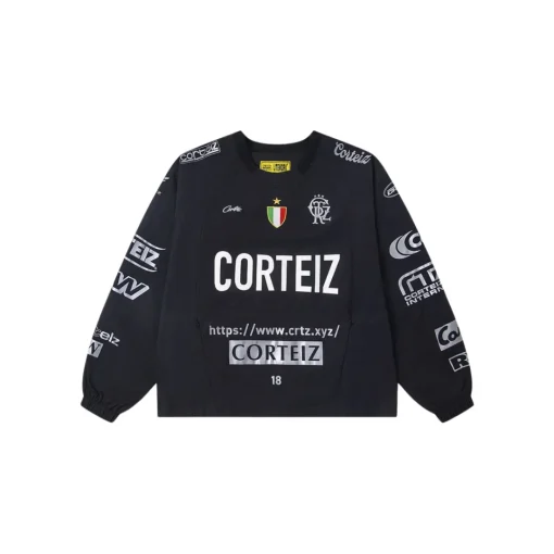 Corteiz Alcatraz Waterproof Windbreaker Crew Neck Black