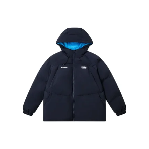 Corteiz Alcatraz Winter Hooded Down Jacket Navy Blue