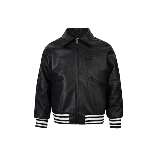 Corteiz Leather Jacket Black