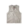 Corteiz Devil’s Island Retro PU Leather Vest Jacket Gray