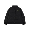 Corteiz Alcatraz Classic Hooded Down Puffer Jacket Black With Yellow Logo