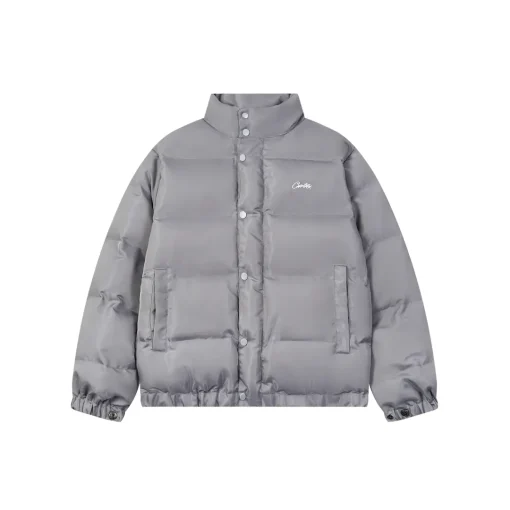 Corteiz Alcatraz Classic Hooded Down Puffer Jacket Gray