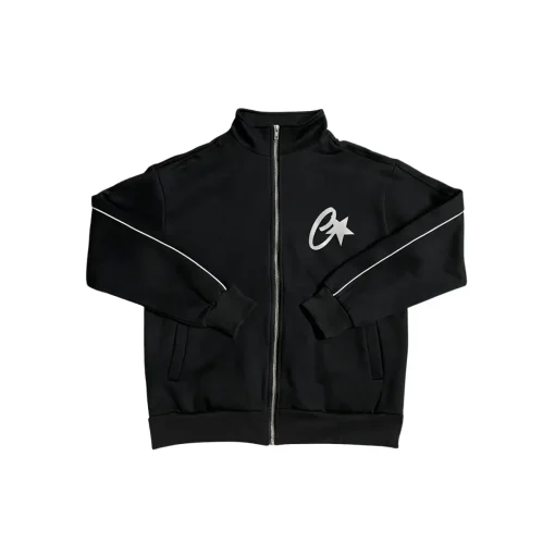 Corteiz Velour Reflective Jacket Black