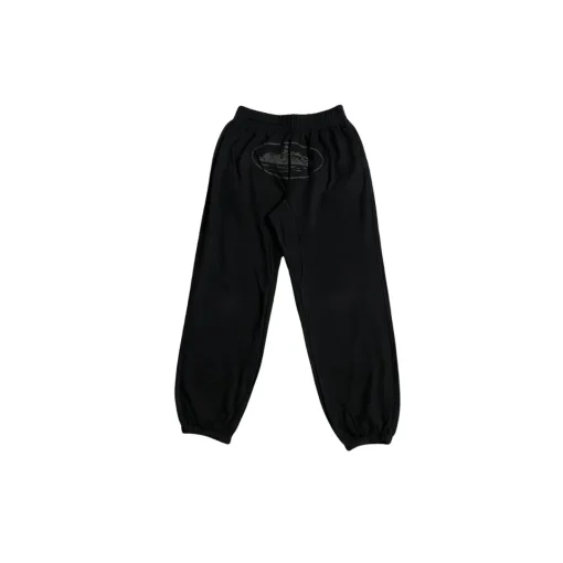 Corteiz Sweatpants Black With Gray Logo