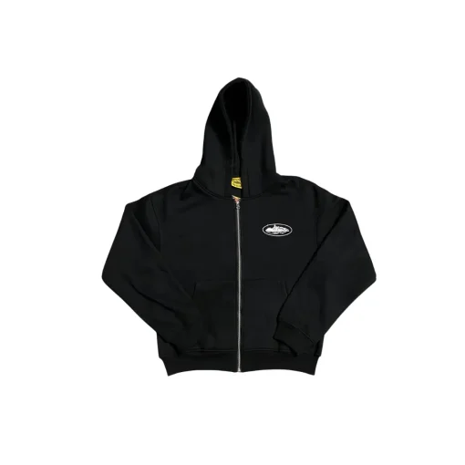 Corteiz Alcatraz Island Puff Print Jacket Black