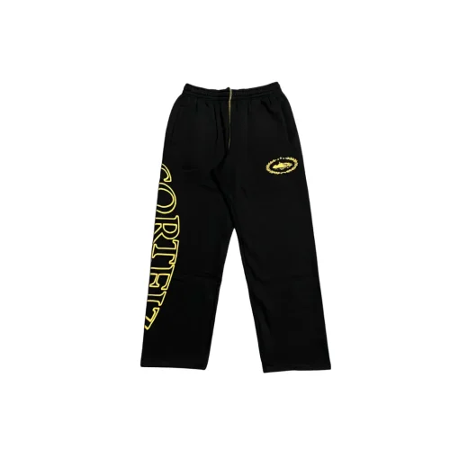 Corteiz Sweatpant Black With Yellow