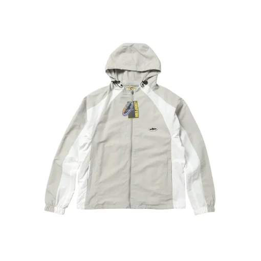 Corteiz Alcatraz Patchwork Windbreaker Jacket Gray White