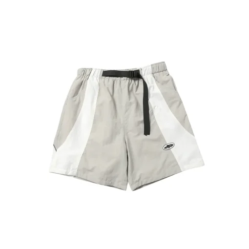 Corteiz Alcatraz Patchwork Windbreaker Shorts Gray White