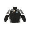 Corteiz Alcatraz Embroidered Jacket Black Gray White Stripe