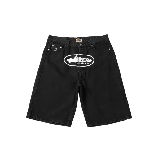 Corteiz Alcatraz Denim Shorts Black