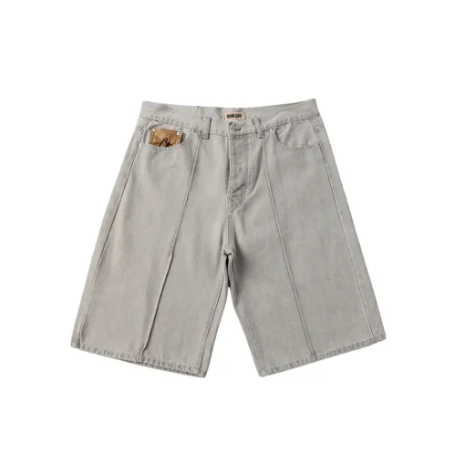 Corteiz Alcatraz C Gray Denim Short Jeans