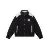 Amiri Embroidered Black Jacket With White Logo