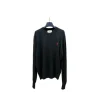 Ami Paris De Coeur Logo Embroidered Merino Wool Crew Neck Sweater Black