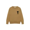 Ami Paris Jacquard ADC Merino Crew Neck Pullover Sweater Khaki