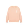 Ami Paris Jacquard ADC Merino Crew Neck Pullover Sweater Pink With White Heart Logo