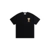 Ami Paris Classic Gold ADC Towel Embroidered Heart Short Sleeve T Shirt Black
