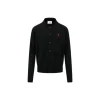Ami Paris Ami De Coeur Collared Cardigan Black Merino Wool