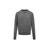 Ami Paris Ami De Coeur Crewneck Cardigan Gray Merino Wool