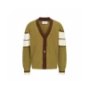 Ami Paris Brown Wool College Cardigan Light Olive Green