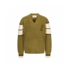 Ami Paris Brown Wool College Cardigan Light Deep Olive Green