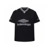 Balenciaga 3B Football Short Sleeve V Neck T Shirt Black Jersey