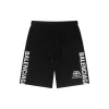 Balenciaga Logo Print Cotton Black Shorts With White Monogram