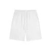 Balenciaga Logo Print Cotton Shorts White Monogram