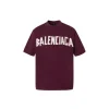 Balenciaga Tape Type Medium Fit T Shirt Faded Maroon