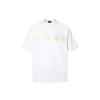 Balenciaga Tape Type Medium Fit T Shirt Faded White With Yellow Monogram