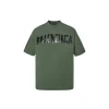 Balenciaga Tape Type Medium Fit T Shirt Faded Olive Green
