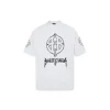 Balenciaga Short Sleeve Oversized Paris T Shirt White