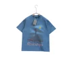 Balenciaga Short Sleeve Paris T Shirt Faded Blue