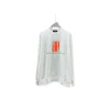 Balenciaga Oversized Full White Sweater With Orange Embosed Monogram
