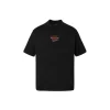 Balenciaga T Shirt Faded Washed Black With Red Logo