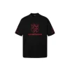 Balenciaga 3B Liquified Oversized T Shirt Black With Red Monogram