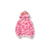BAPE Classic Shark Head Terry Full Zip Hoodie Pink