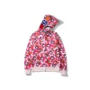 BAPE Shark Head Camouflage Full Zip Hoodie Pink